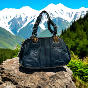 Chloé Blue Leather Heloise Shoulder Bag